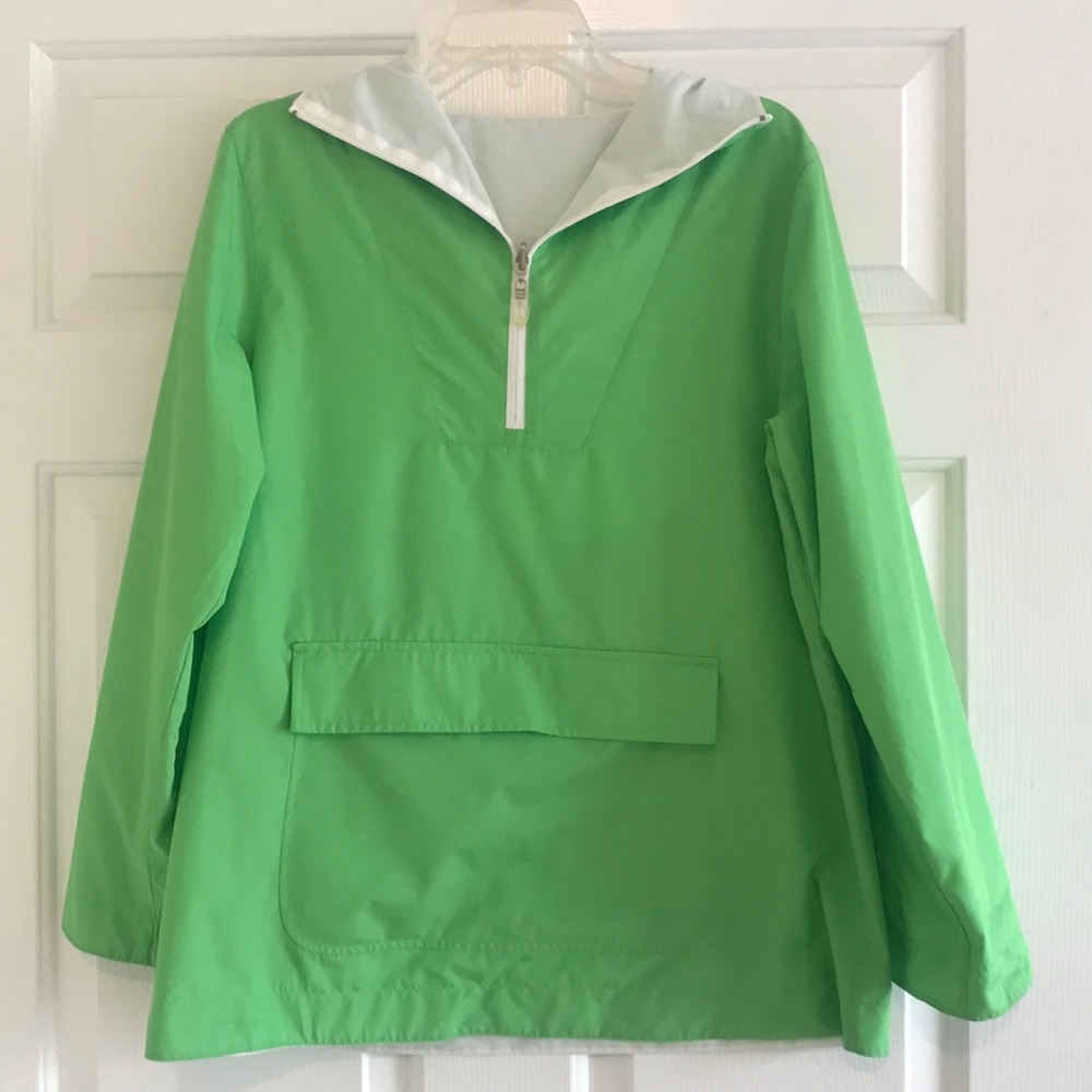 💚LONDON FOG Reversible Green/White Pullover Windbreaker XS